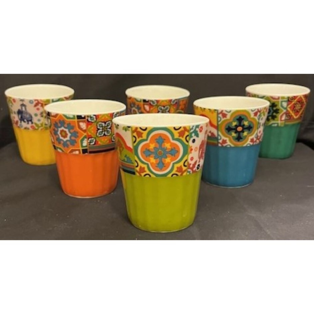 NEW The Bombay Store Elephant Procession Chai Cup Set of 6 (180 ml)
